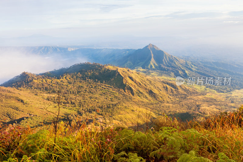 风景从Gunung Merapi在印度尼西亚爪哇看到